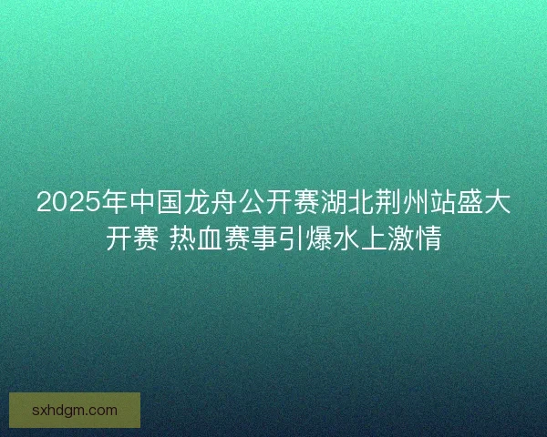 2025年中国龙舟公开赛湖北荆州站盛大开赛 热血赛事引爆水上激情