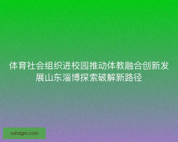 体育社会组织进校园推动体教融合创新发展山东淄博探索破解新路径