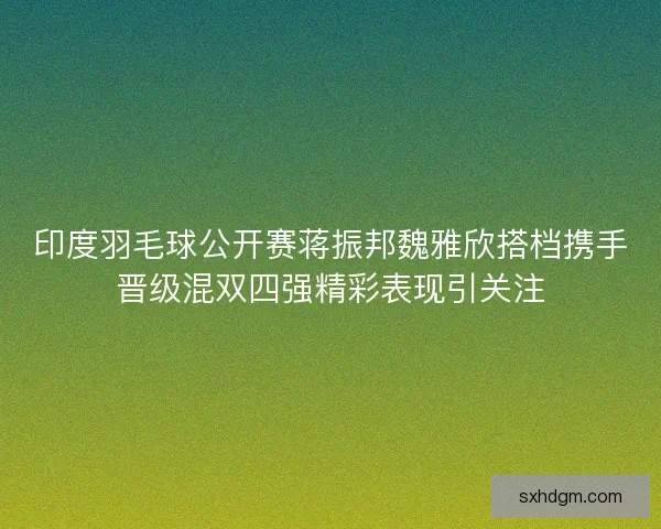 印度羽毛球公开赛蒋振邦魏雅欣搭档携手晋级混双四强精彩表现引关注