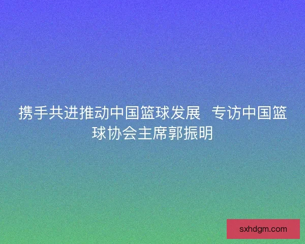 携手共进推动中国篮球发展  专访中国篮球协会主席郭振明